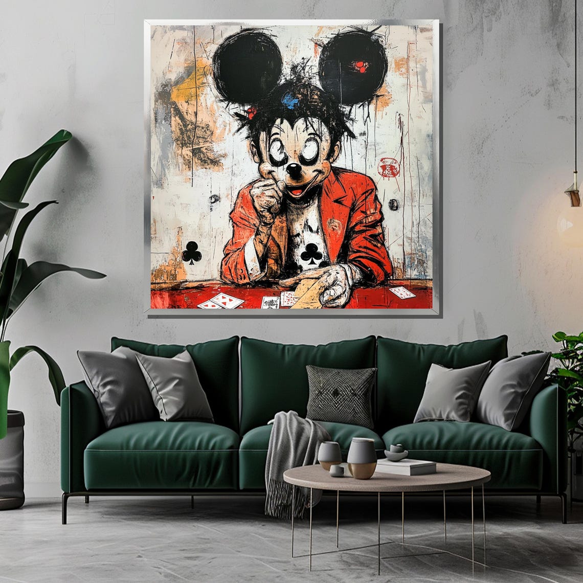 Mickey Mouse Poker Card Player in Gritty Street Art Cartoon Poster - Image 3