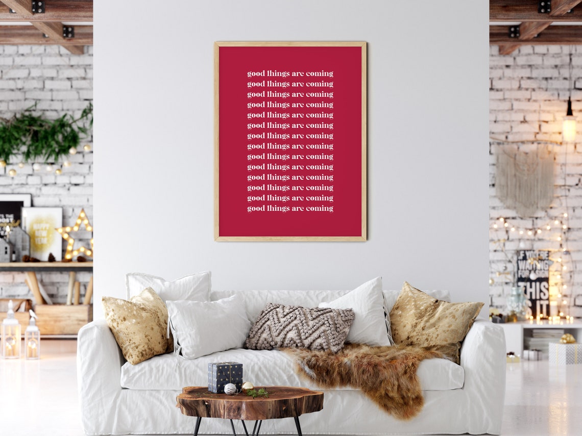 Good Things Are Coming Christmas Quote Minimalist Typography Poster - Image 3