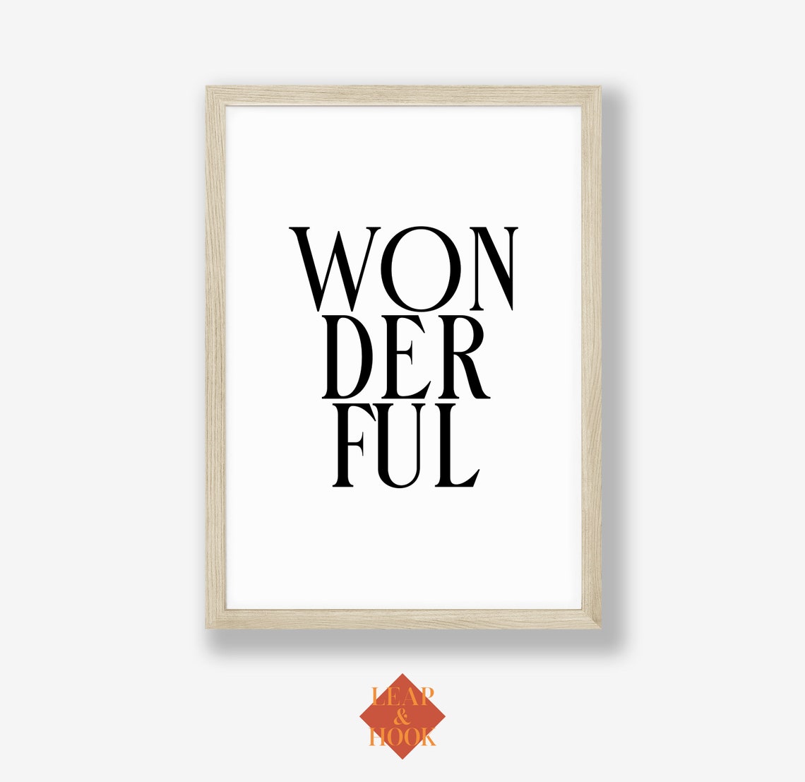 Wonderful Bold Tall Serif Typography Print Minimalist Wall Decor - Image 2