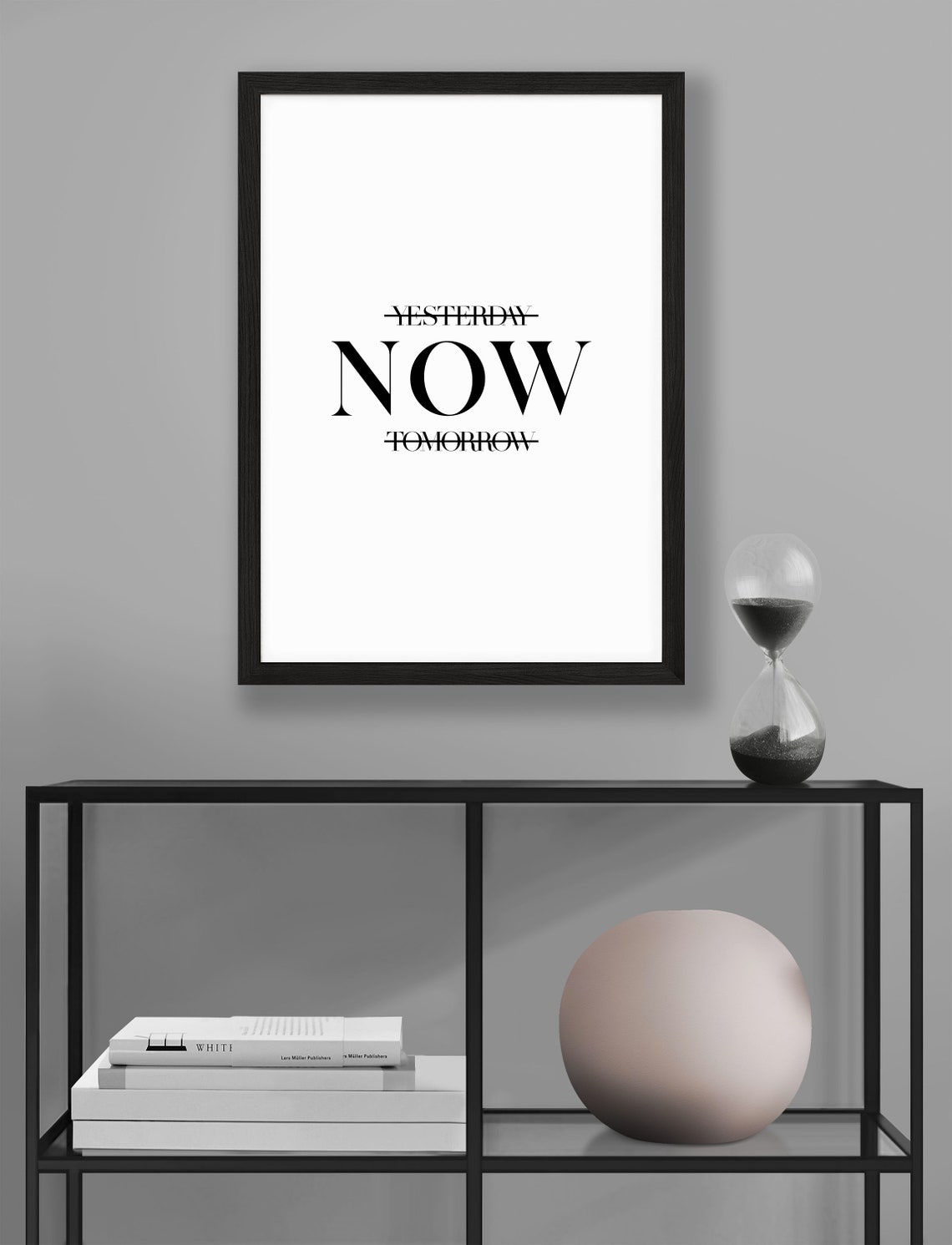 Now Quote Print Crossed Out Yesterday Tomorrow Mindfulness Wall Decor - Image 5