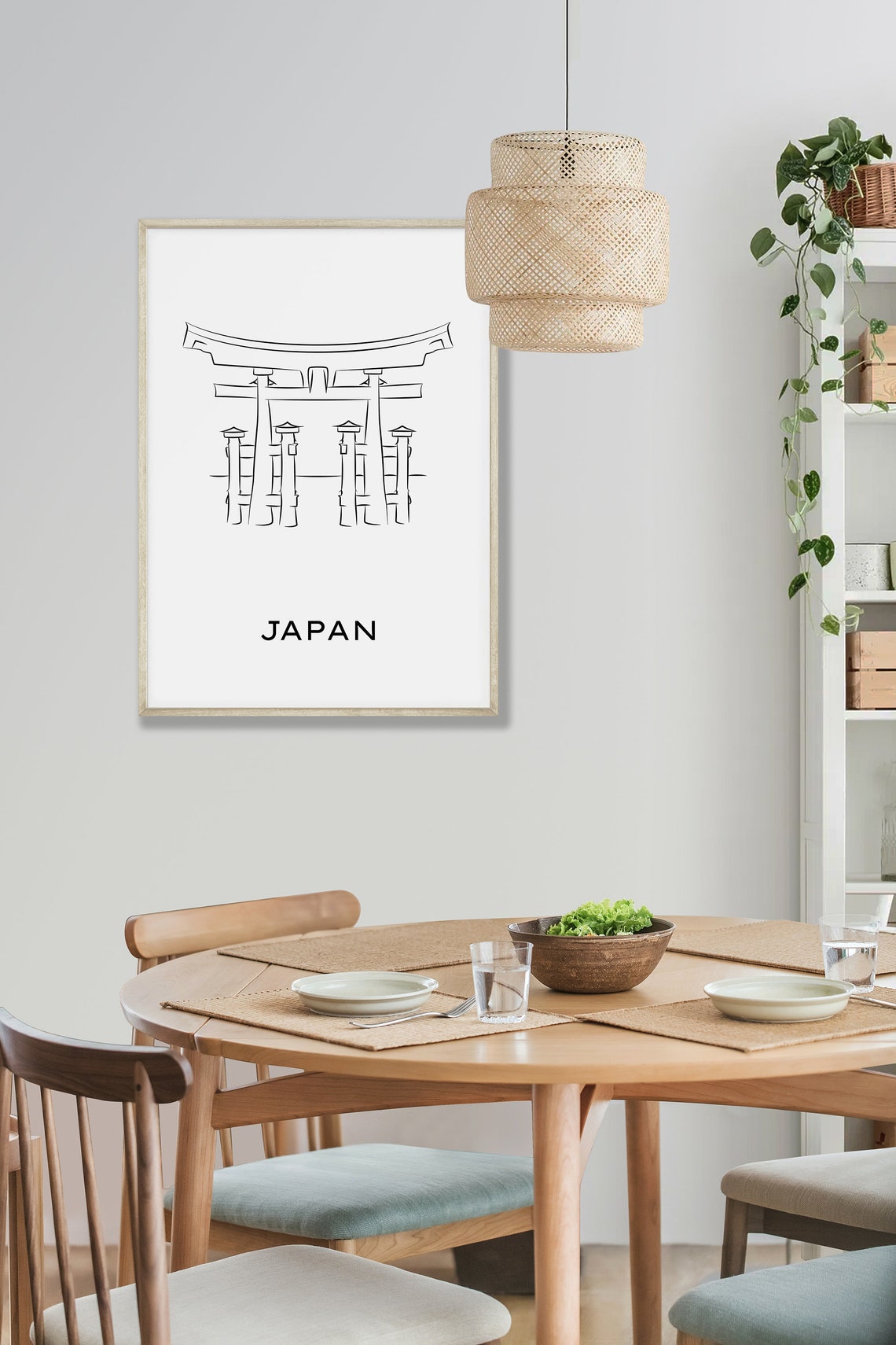 Japan Print Japanese Travel Poster Black And White Art City Poster Country Print Travel Art Prints Fine Line Print - Image 3