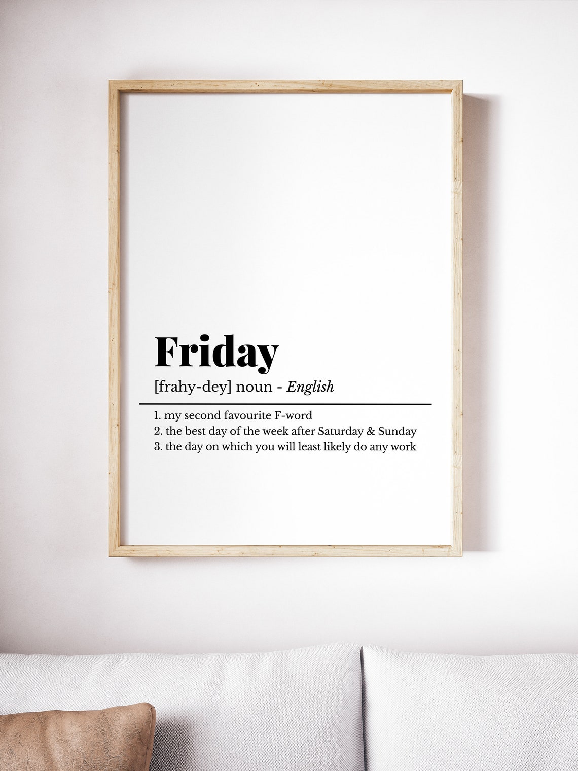 Friday Funny Definition Dictionary Style Office Humor Gift Poster - Image 4