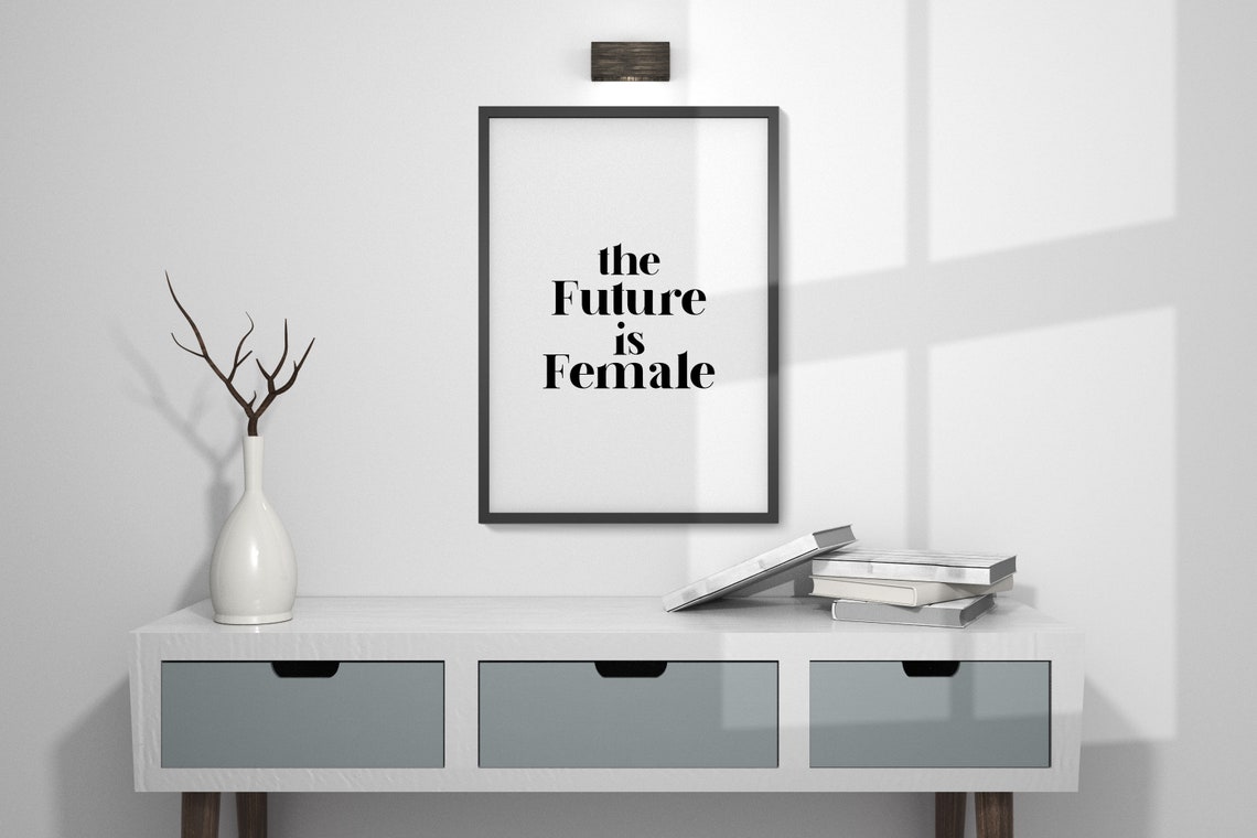 The Future Is Female Bold Feminist Empowerment Serif Quote Poster - Image 4