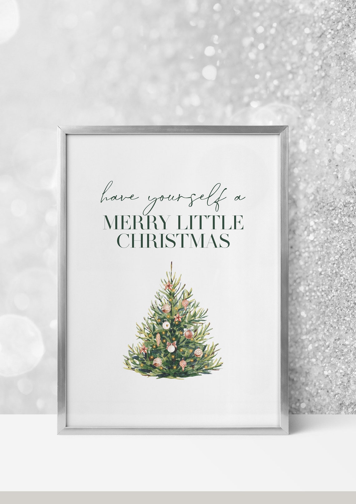 Have Yourself a Merry Little Christmas Watercolor Tree Art Print - Image 5