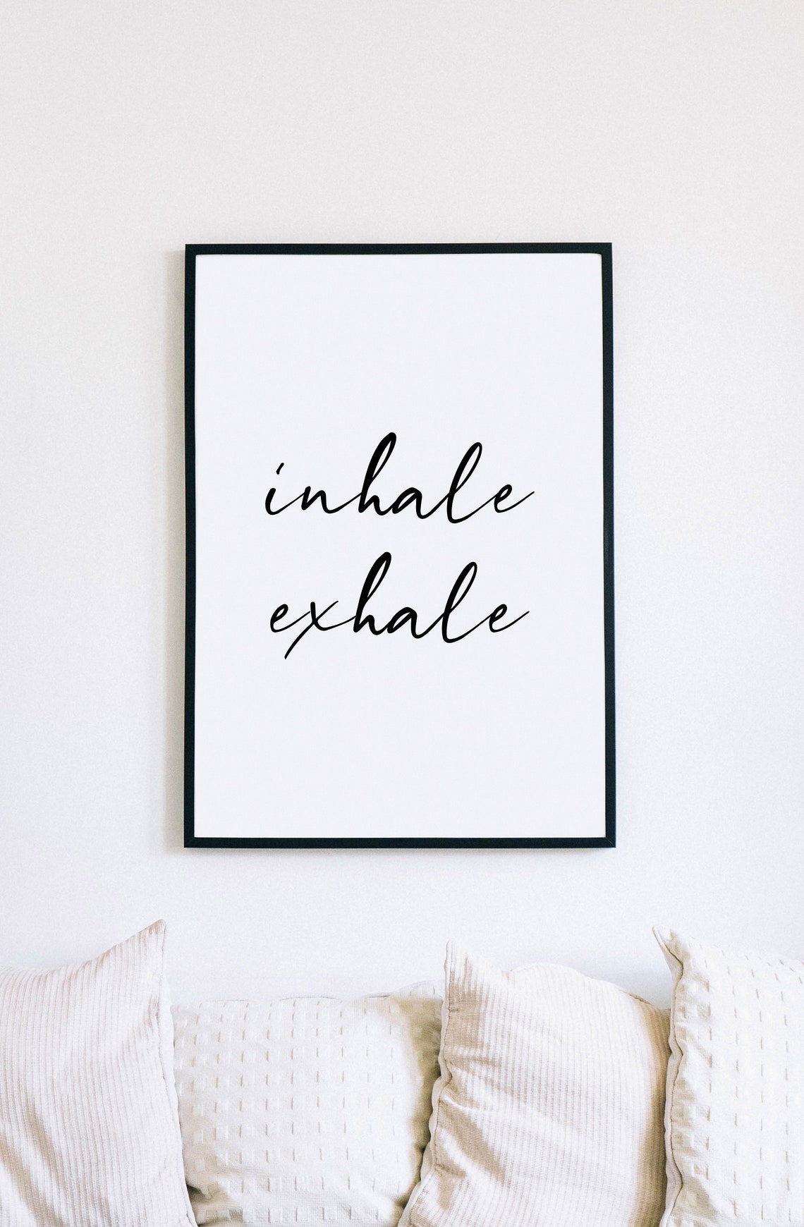 Inhale Exhale Script Typography Calm Yoga Wellness Wall Decor Poster - Image 5