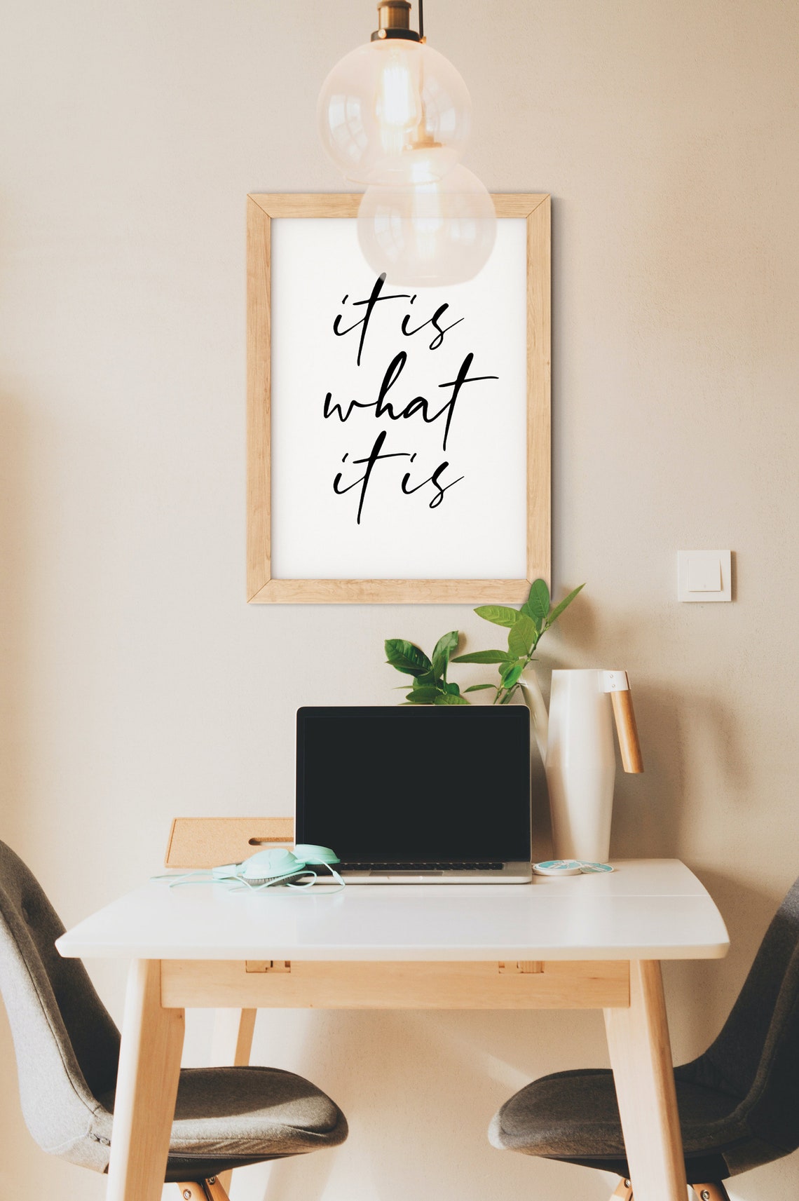 It Is What It Is Black Script Minimalist Philosophy Quote Poster - Image 3