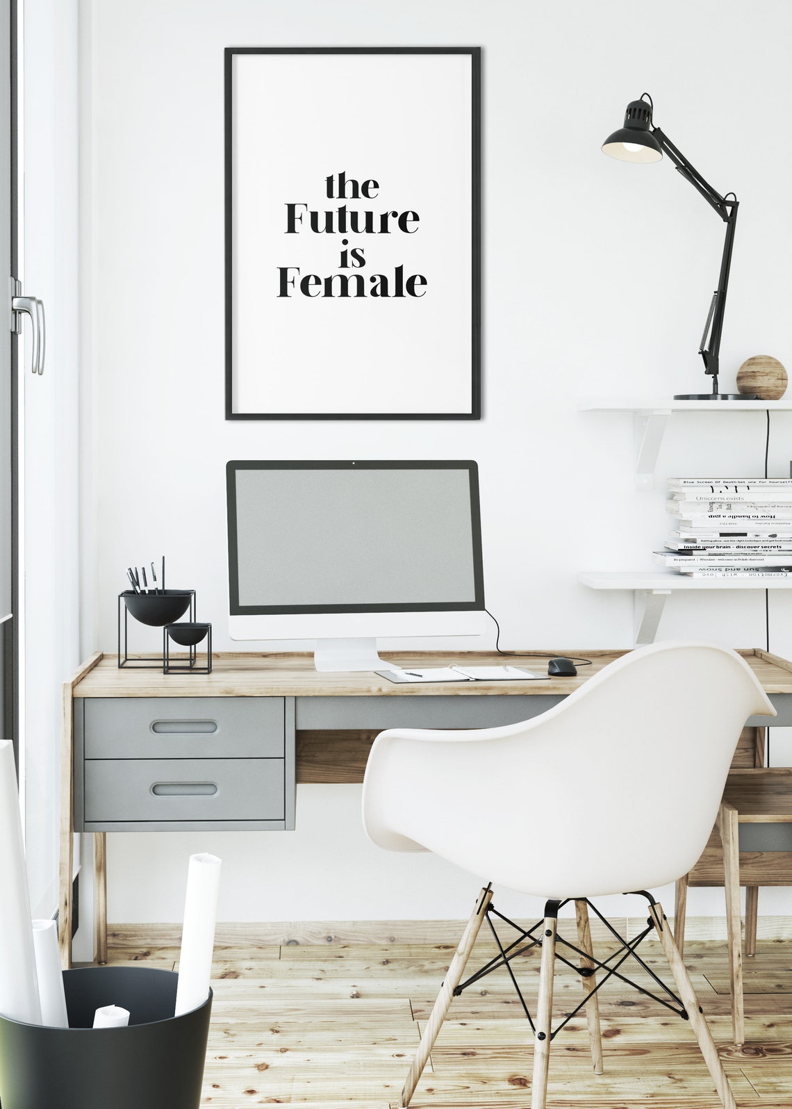 The Future Is Female Bold Feminist Empowerment Serif Quote Poster - Image 2
