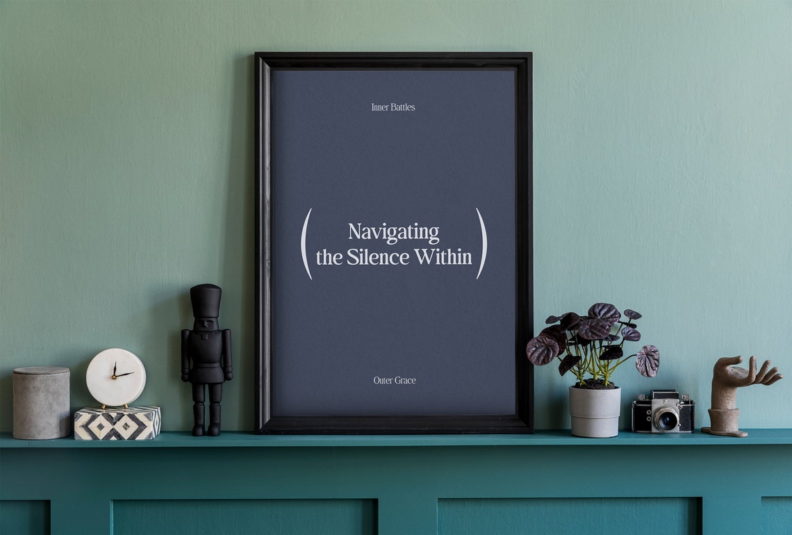 Navigating The Silence Within Inner Battles Navy Minimalist Poster - Image 4