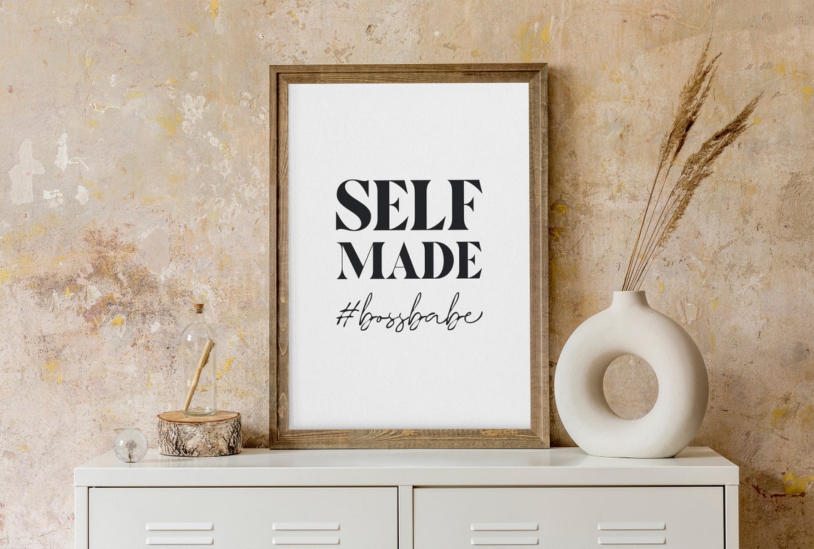 Self Made Boss Babe Feminist Entrepreneur Hustle Quote Poster - Image 4