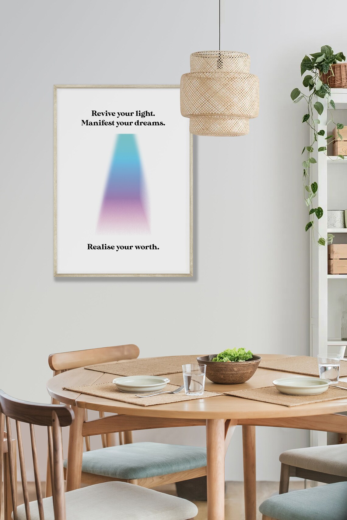 Revive Your Light Manifest Your Dreams Gradient Aura Affirmation Poster - Image 5
