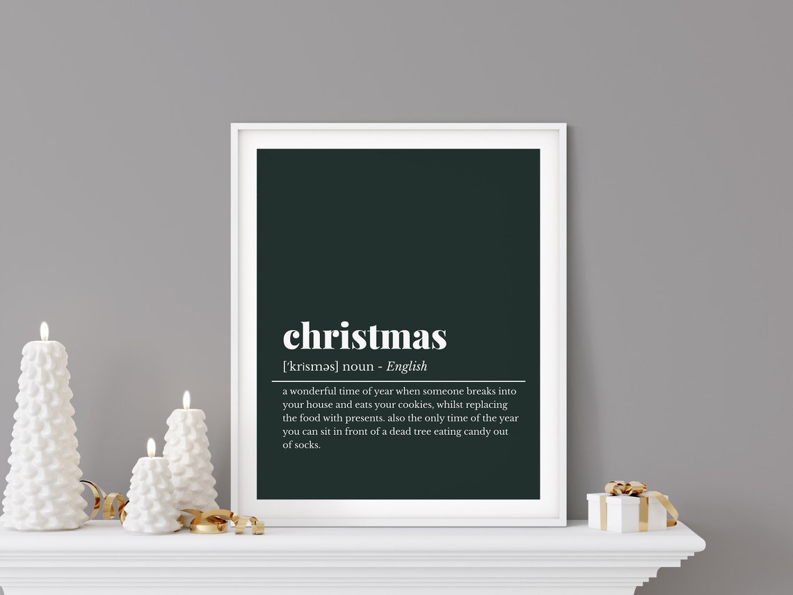 Christmas Funny Definition Dark Green Holiday Season Gift Poster - Image 2