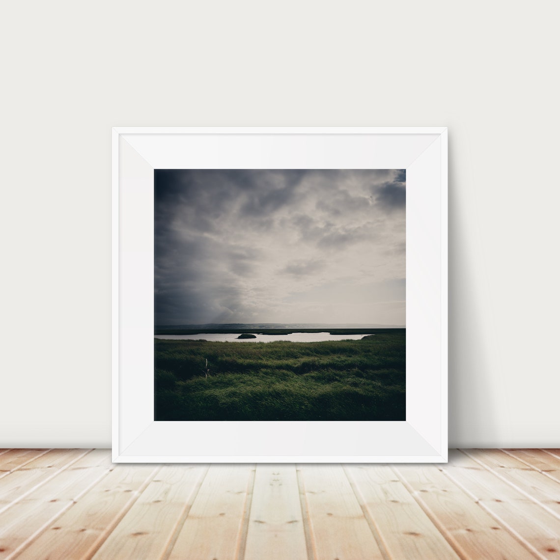 Parkgate Salt Marsh Wirral Moody Wetland Landscape Photography Poster