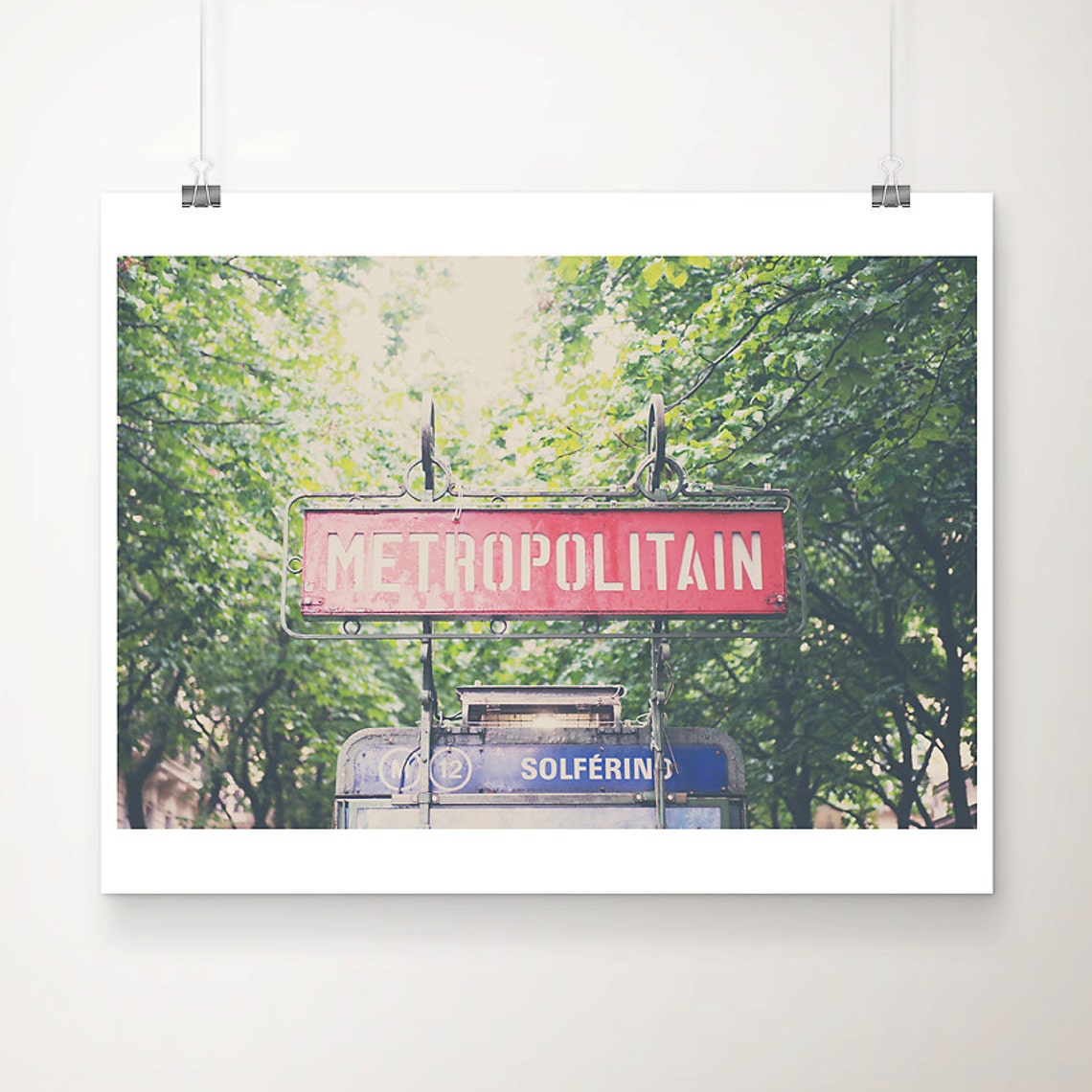 Paris Metro Metropolitain Sign Solferino Springtime Photography Print