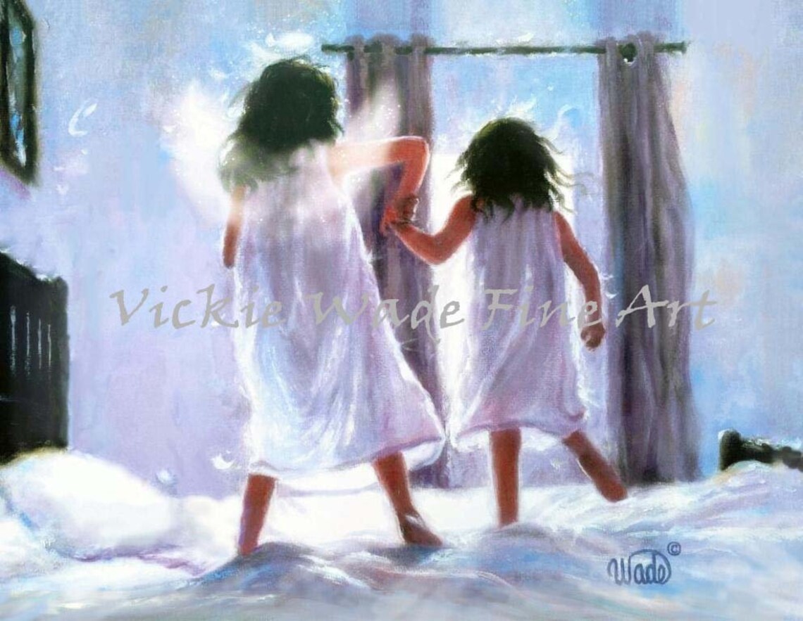 Angel Sister, Two Sisters Memorial Gift Art Print