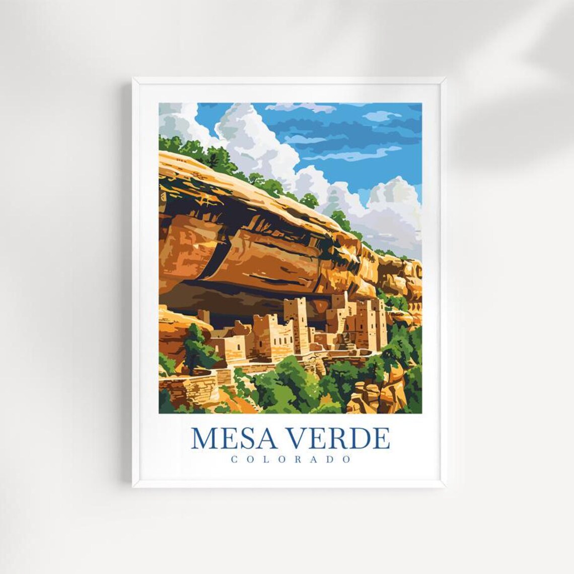 Mesa Verde Colorado Cliff Palace Ancient Dwellings Travel Poster