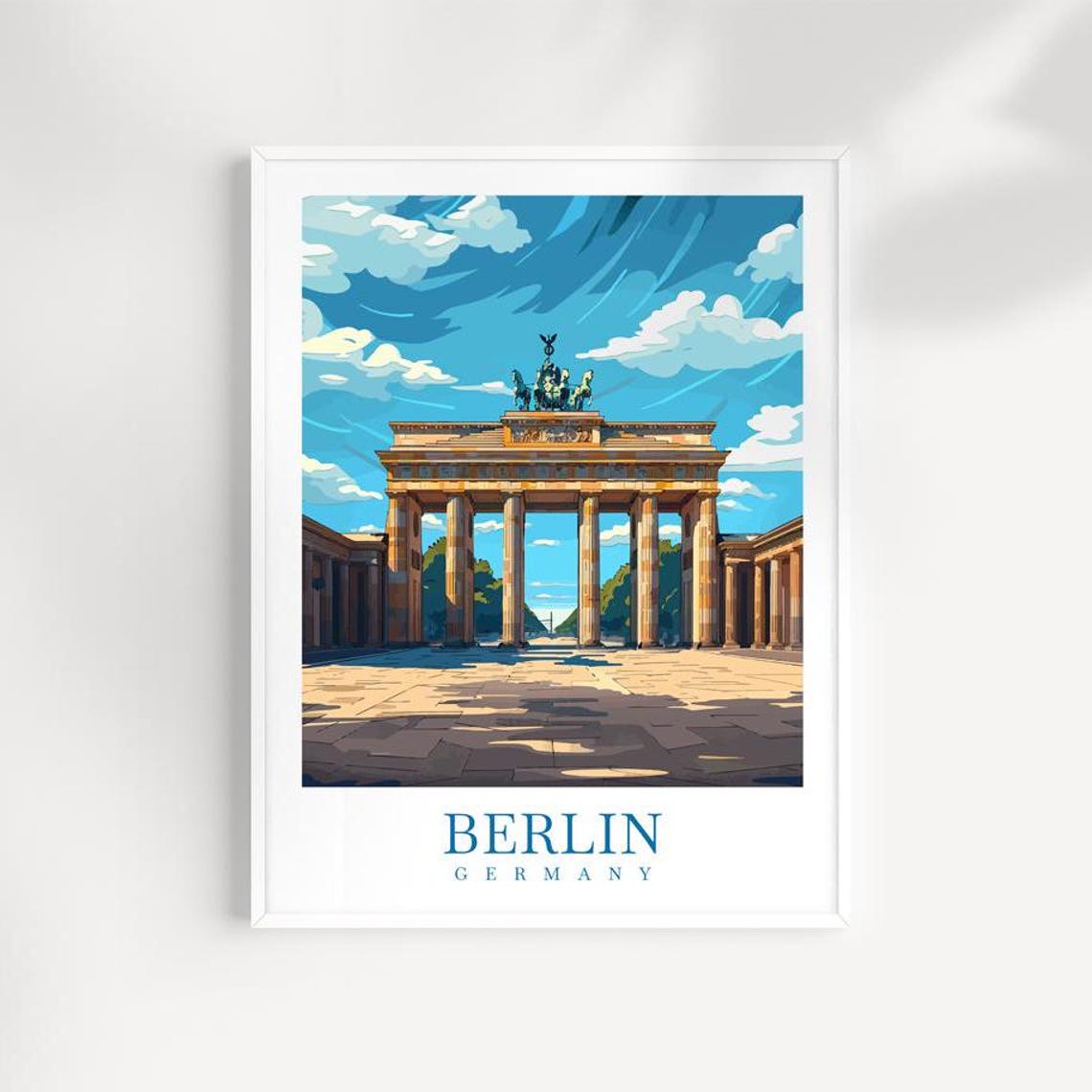 Berlin Germany Brandenburg Gate Quadriga Historic Landmark Poster