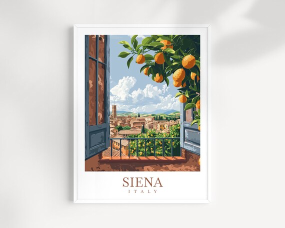 Siena Travel Poster, Italy Wall Decor