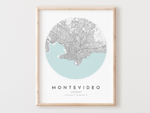 Montevideo Map Print Modern City Wall Art