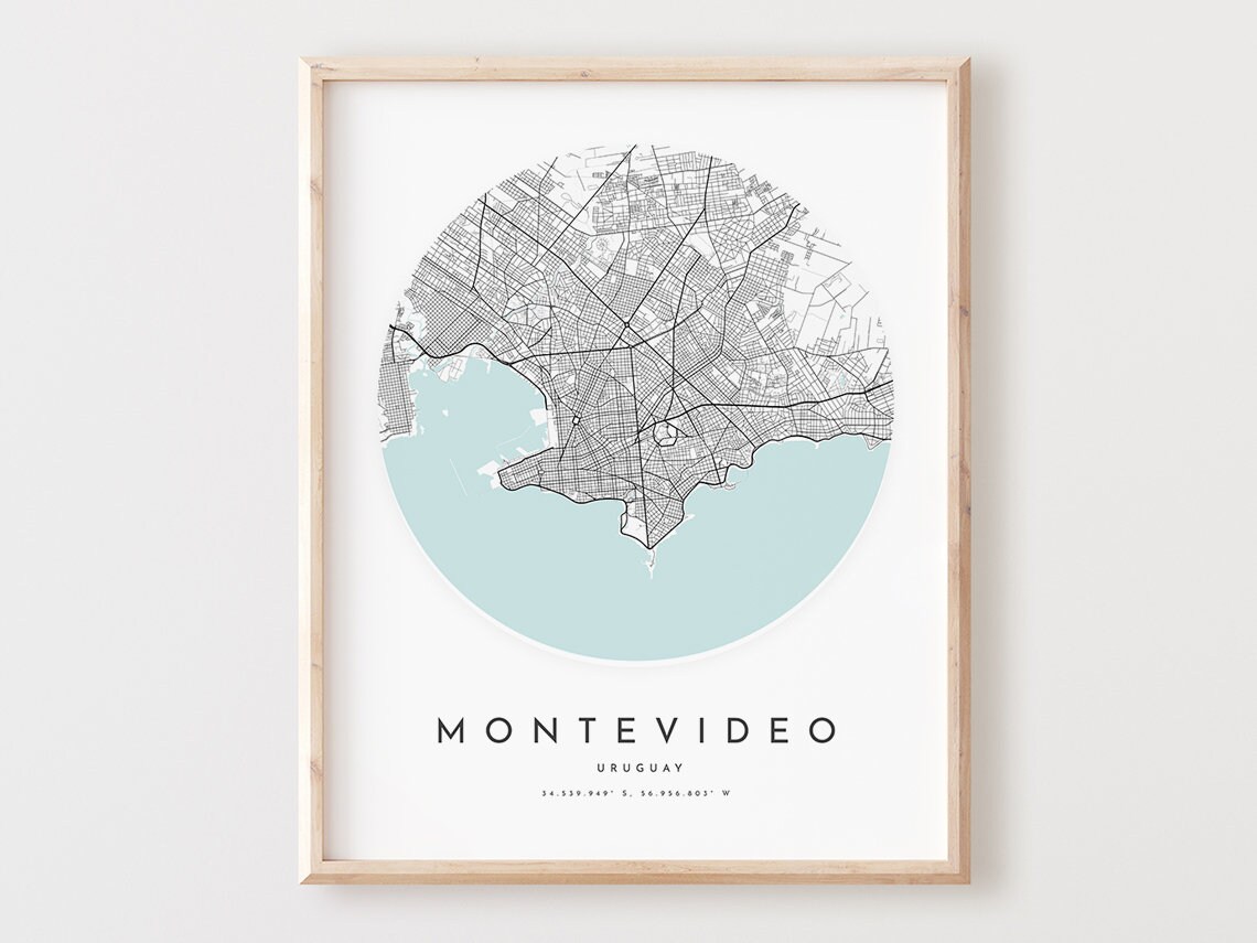 Montevideo Map Print Modern City Wall Art