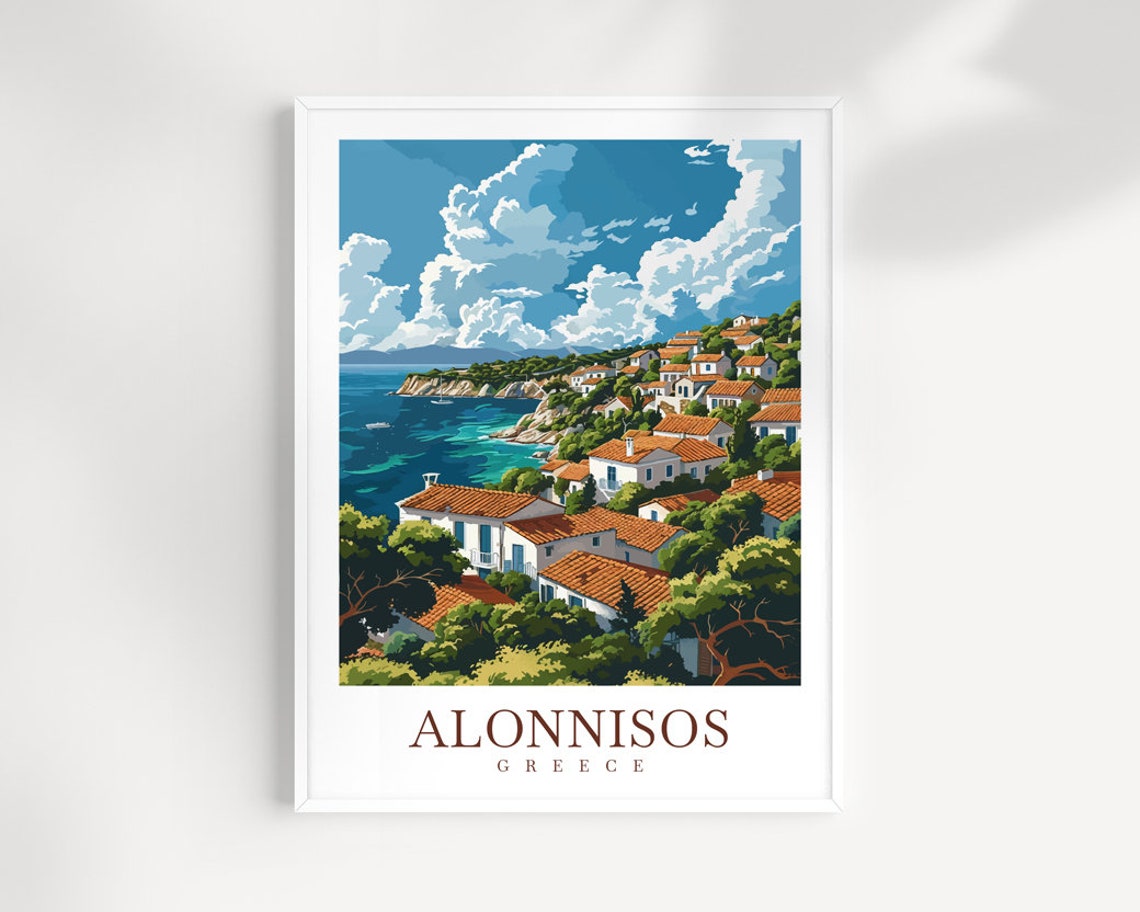 Alonnisos Travel Print Wall Art Alonnisos Greece Wall Hanging Home Decoration Alonnisos Gift Art Lovers Wall Art Print Alonnisos Greece