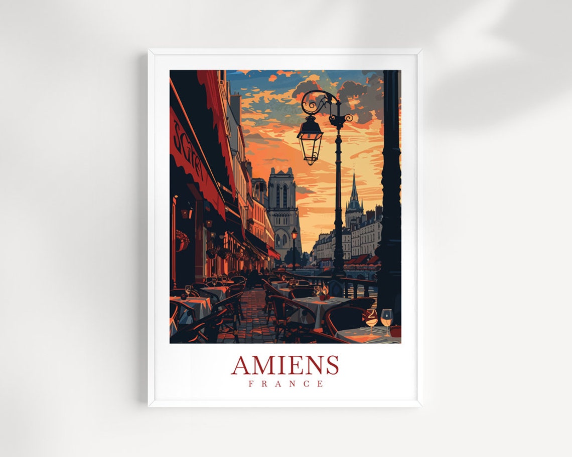 Amiens Travel Print France Poster Amiens Decor Cityscape Art Print Amiens Wall Art For Travel Enthusiast Gift Amiens France Poster Decor