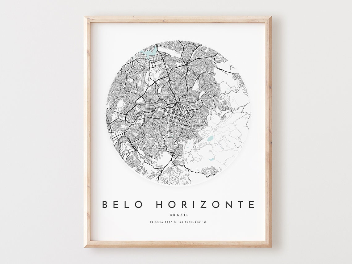 Belo Horizonte Brazil Minimalist City Map Poster With Coordinates