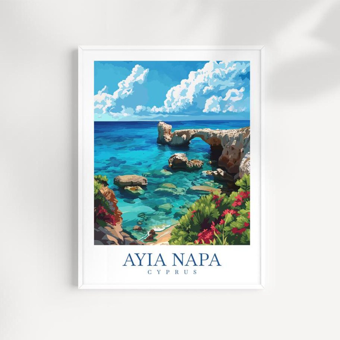 Ayia Napa Cyprus Sea Arch Turquoise Waters Coastal Travel Poster