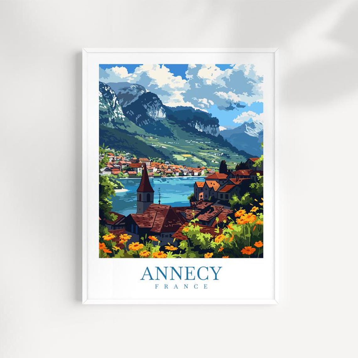 Annecy Travel Print France Home Decor Cityscape Art Print Annecy Wall Art For Travel Enthusiast Gift Annecy Wall Hanging Annecy France