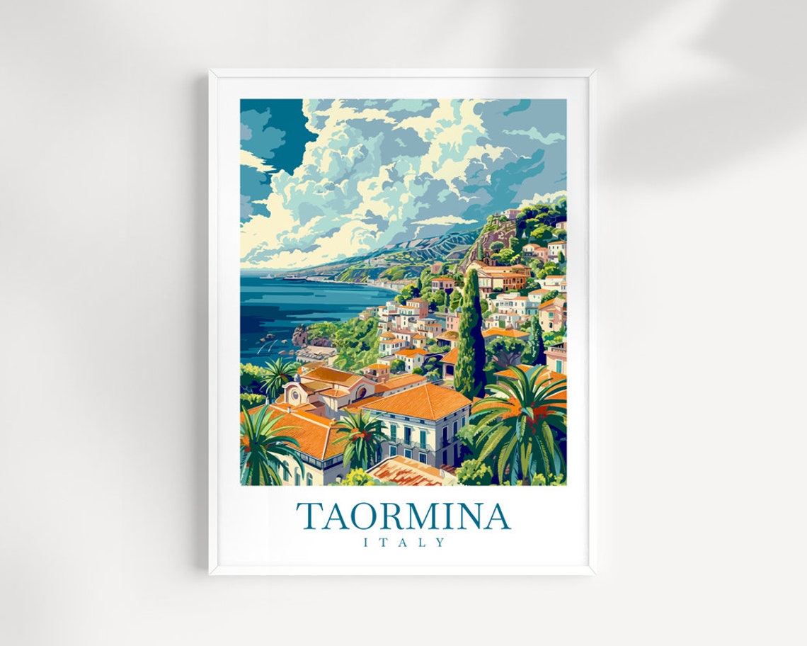 Taormina Travel Print Wall Art Italy Wall Hanging Taormina Home Decoration Taormina Gift Art Lovers Wall Art Print Taormina Italy Print Gift