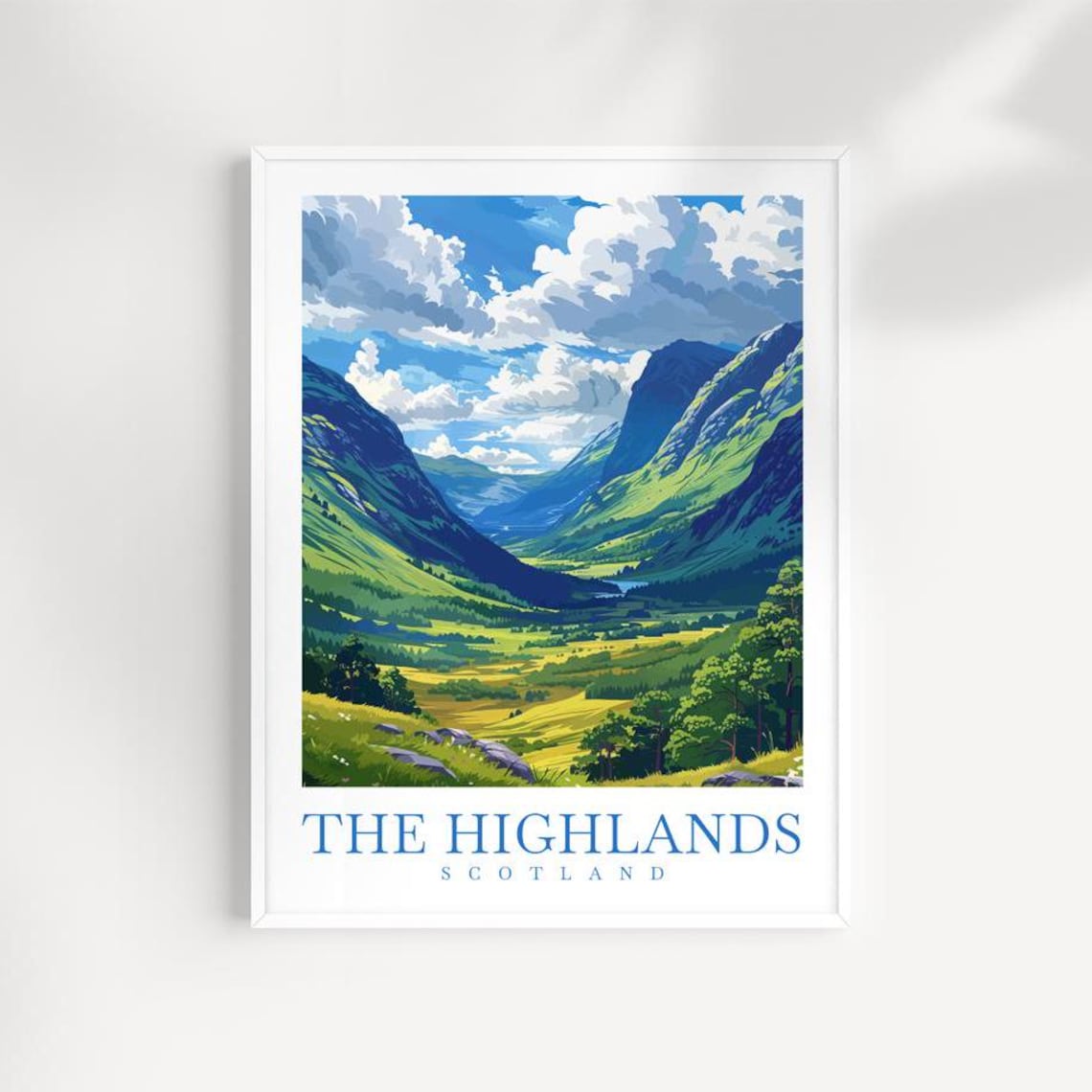 Scottish Highlands Travel Poster, Scotland Home Decor