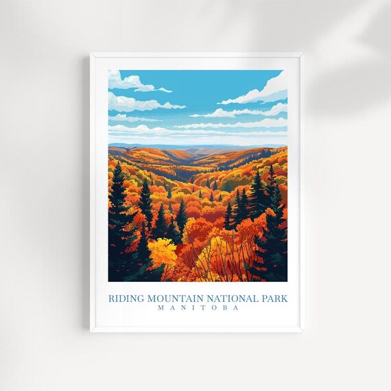 Riding Mountain Manitoba Fall Foliage Rolling Hills Travel Poster