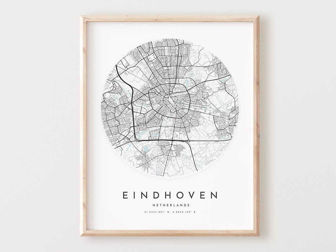Eindhoven Netherlands Map Poster Minimalist Circular Street Art