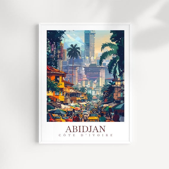 Abidjan Travel Print Cte Divoire Poster Wall Art Africa Wall Hanging Home Dcor Abidjan Gift Art Lovers Cte Divoire Travel Print