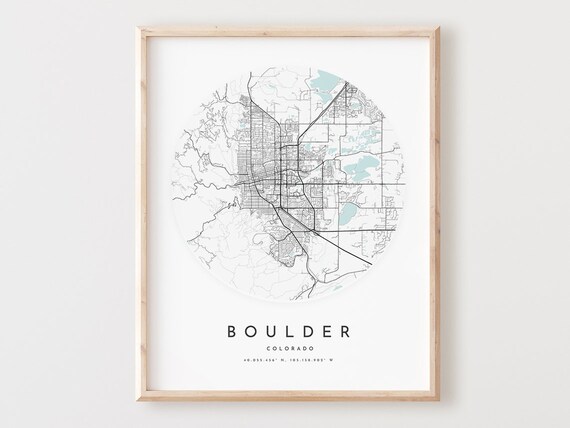 Boulder Colorado Map Print City Street Art