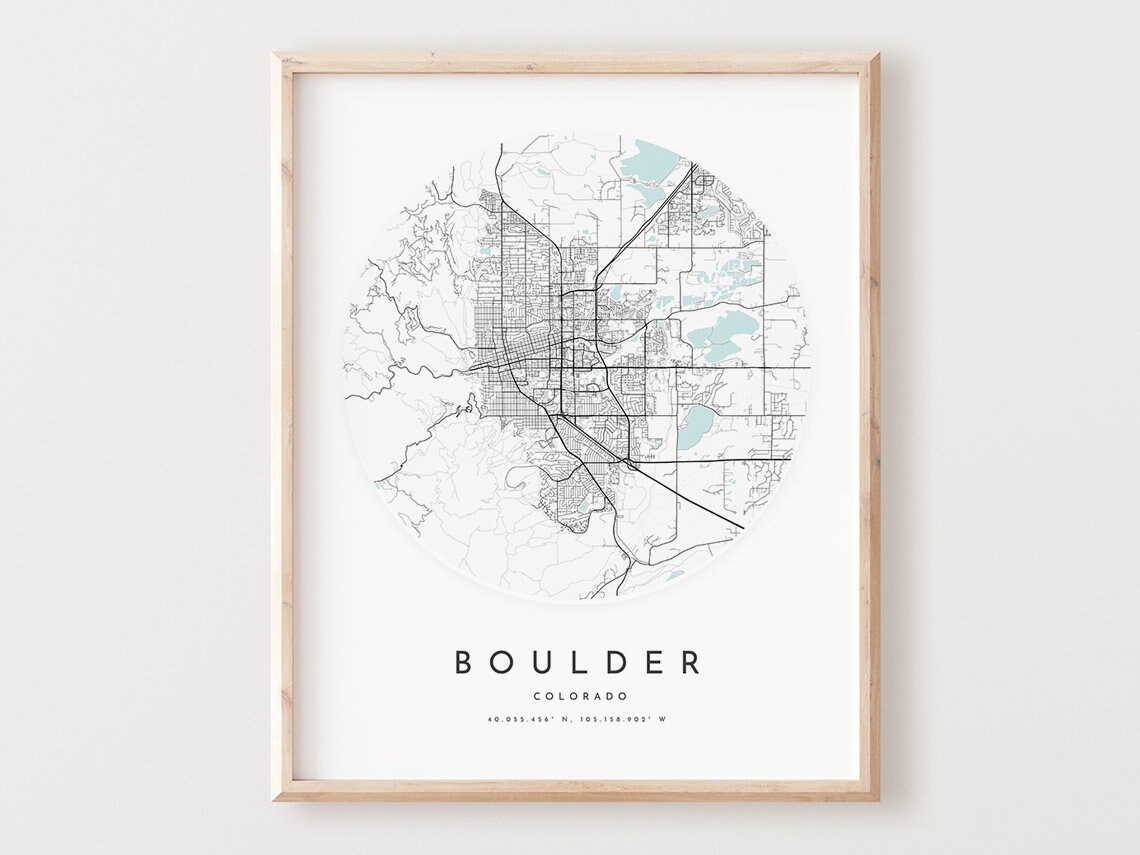 Boulder Colorado Map Print City Street Art