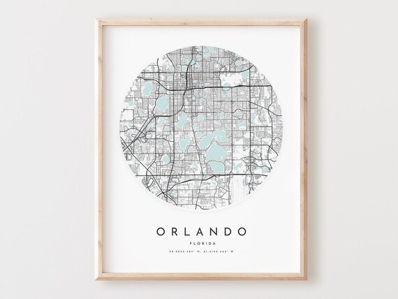 Orlando Map Print Florida City Street Art