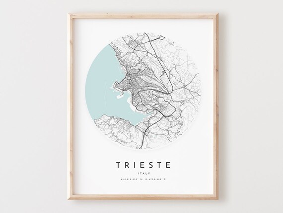 Trieste Map Print City Street Art Poster