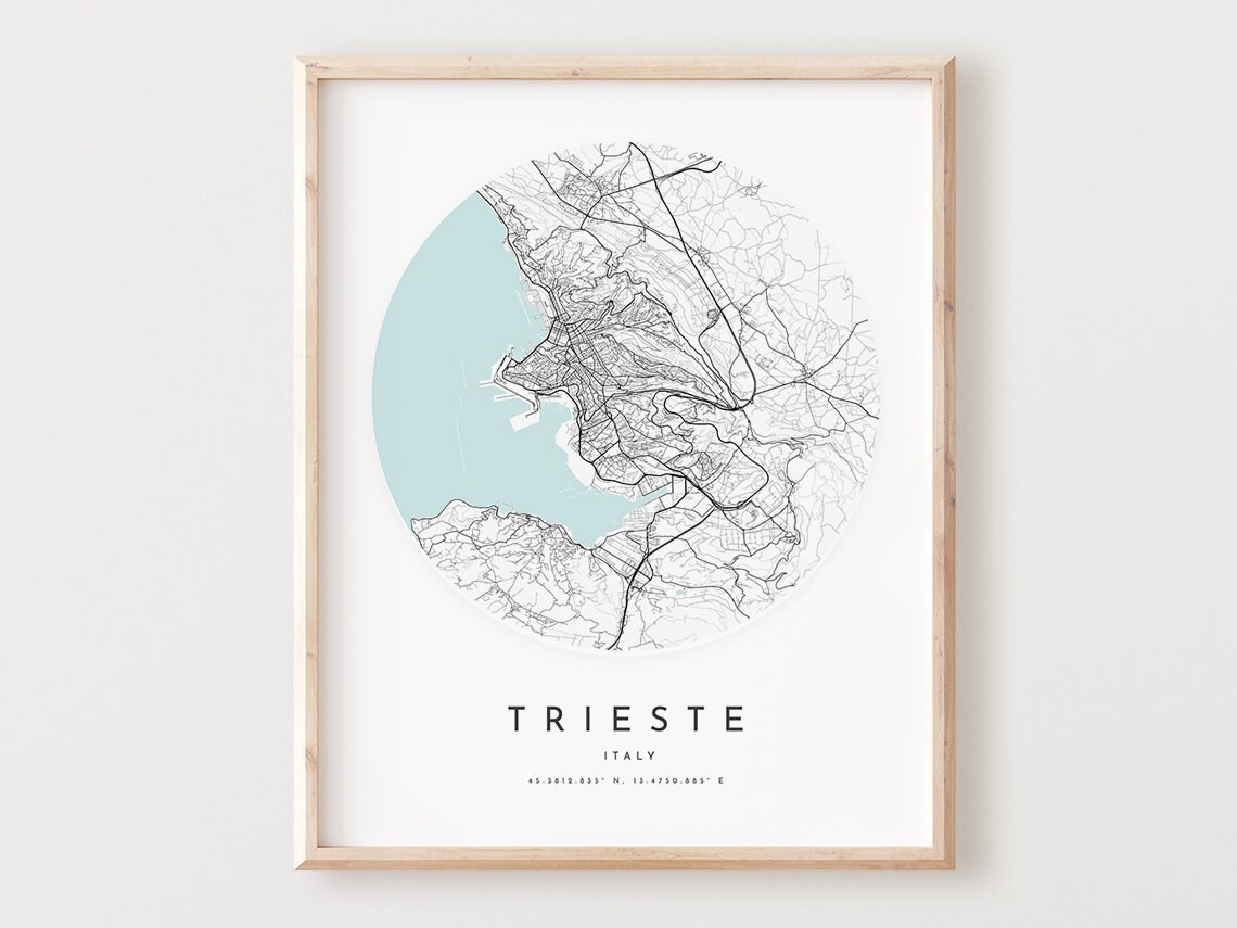 Trieste Map Print City Street Art Poster