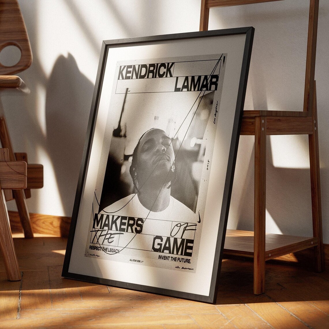 Kendrick Lamar Makers Of The Game Black White Nike Hip Hop Art Poster