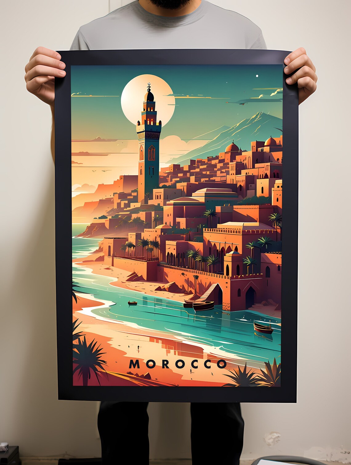 Morocco Travel Poster Wall Art Instant Hanging Decor New Home Gift