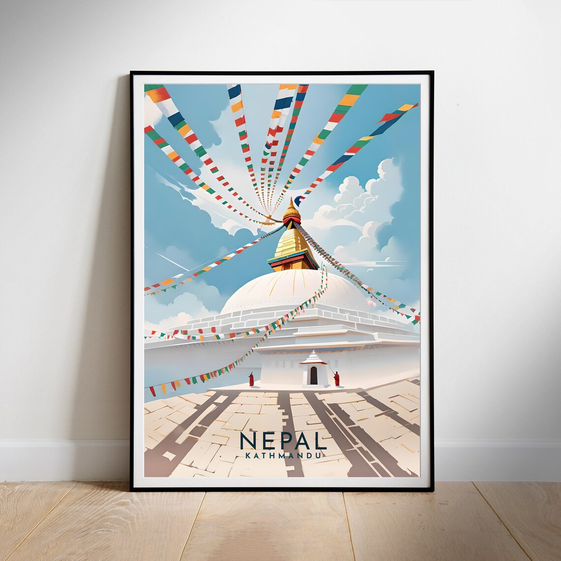 Nepal Kathmandu Travel Poster, City Wall Art Print - Image 2