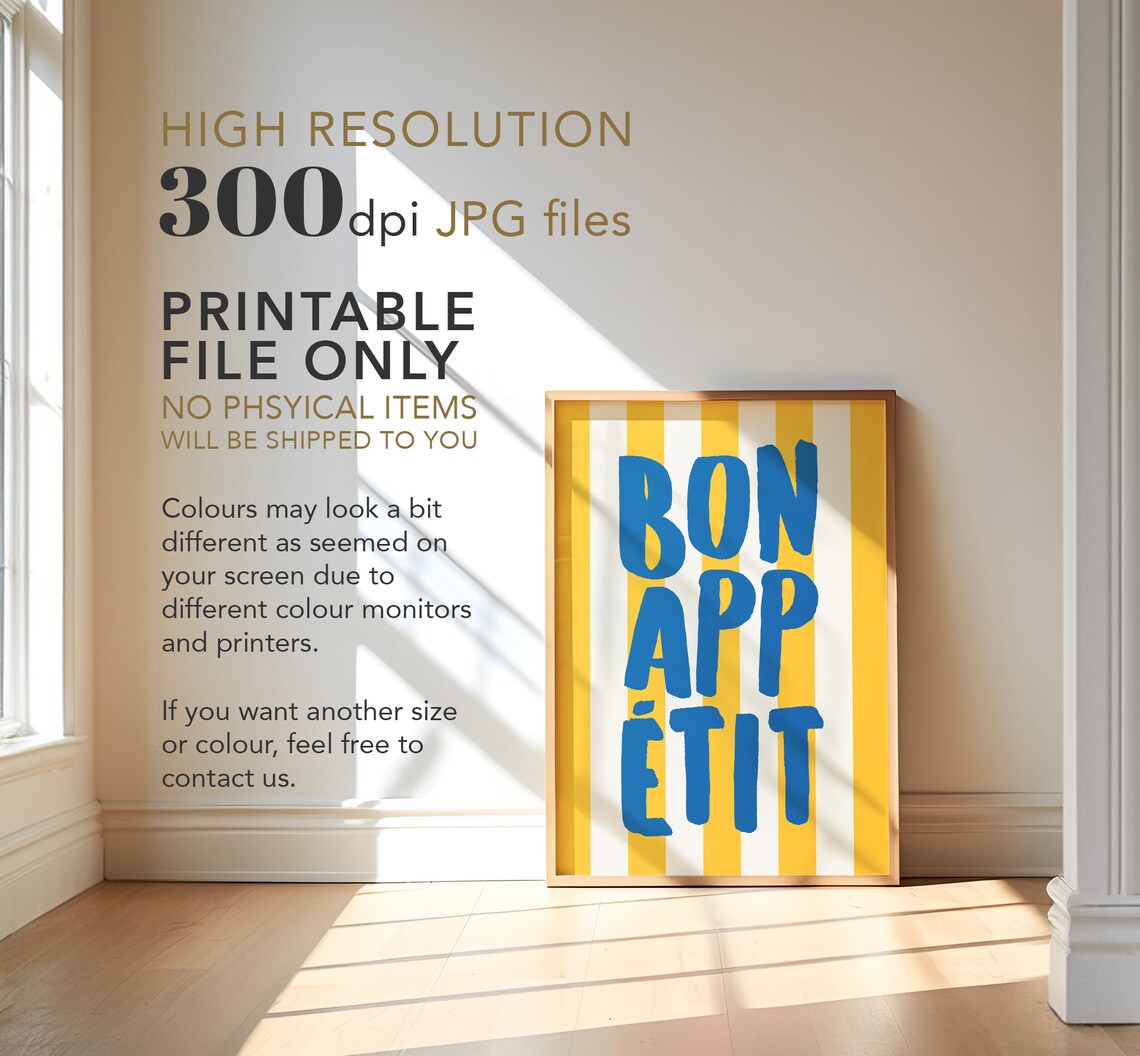 Bon Appetit Modern Kitchen French Quote Art Print - Image 4