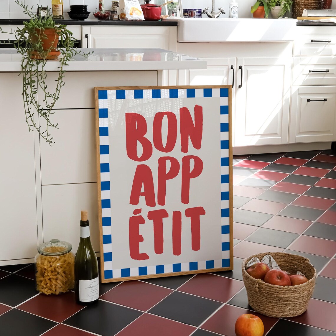 Bon Appetit Retro Typography Kitchen Art Print - Image 4
