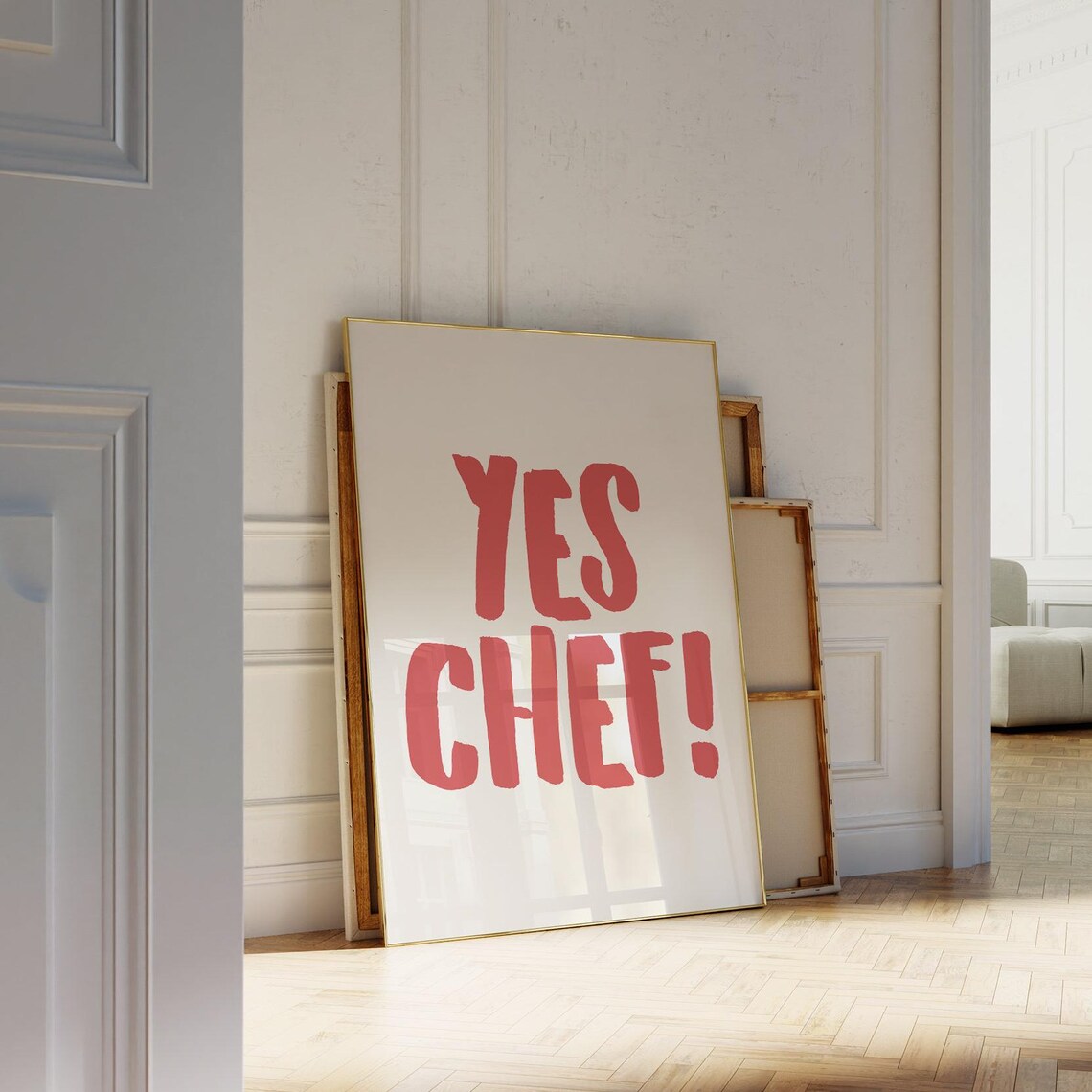 Yes Chef Poster, Mid Century Kitchen Art Print - Image 3