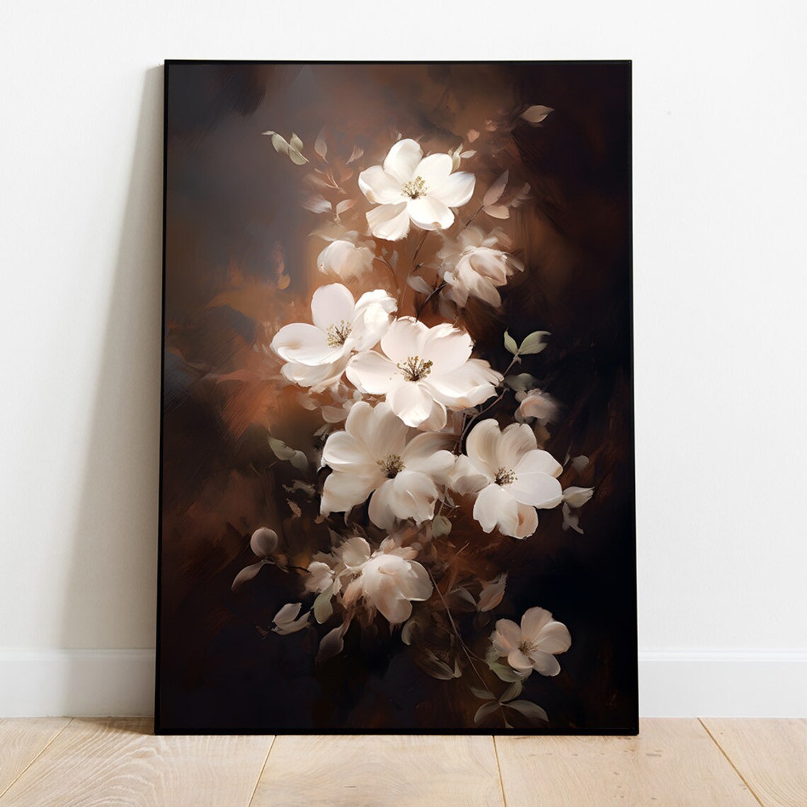 Moody Flower Print Autumn Flowers Wall Decor Dark Academia Wall Art Fall Art Rustic Fall Art