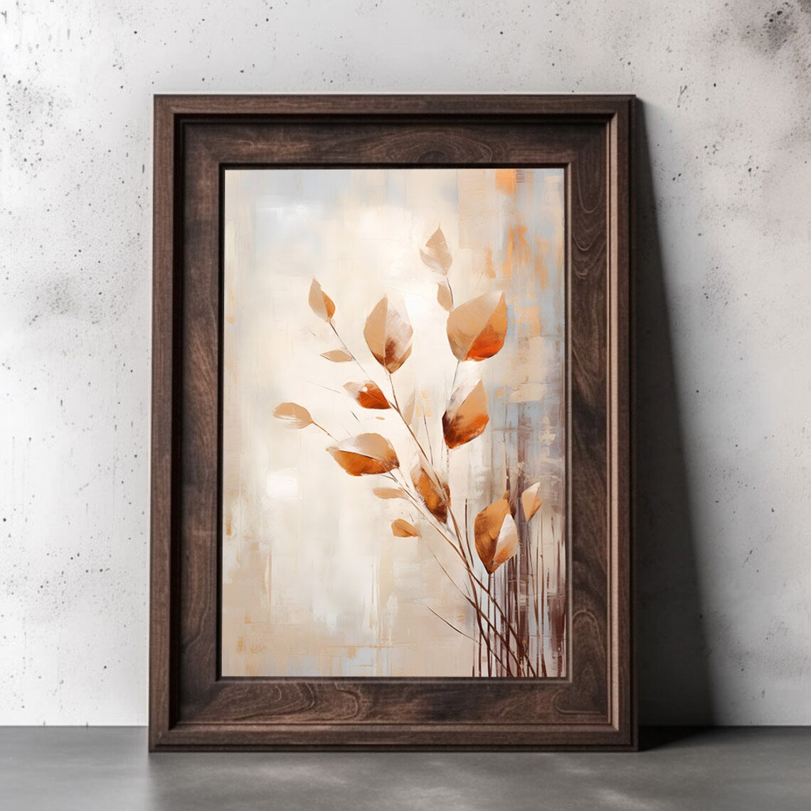 Abstract Botanical Fall Art, Abstract Floral Painting - Image 2