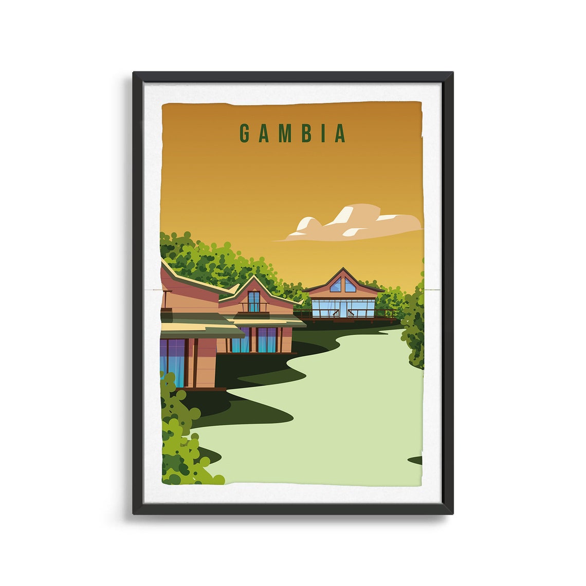 Gambia Country Poster Art City Wall Art Country Art Country Poster Country Print Country Art Gambia Travel Illustration - Image 2