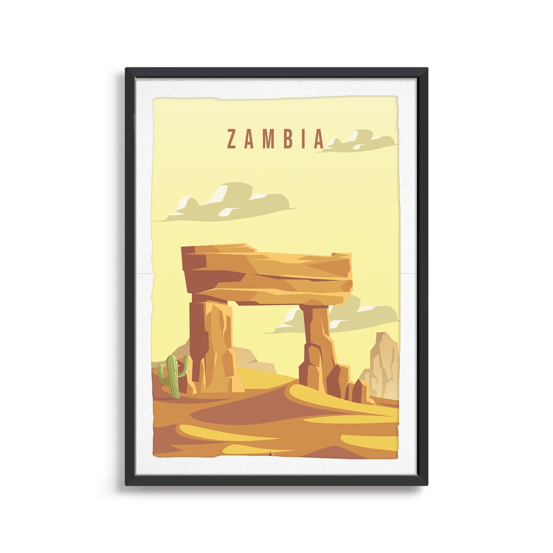 Zambia Country Poster Art City Wall Art Country Art Country Poster Country Print Country Art Zambia Travel Illustration - Image 2