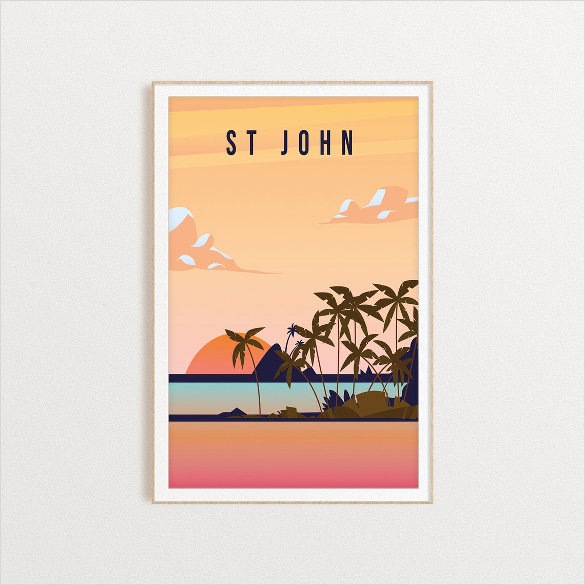 St John Island Poster Island Art Island Wall Art Island Print World Print Island Poster Island Print Island Art Travel Illustration - Image 2
