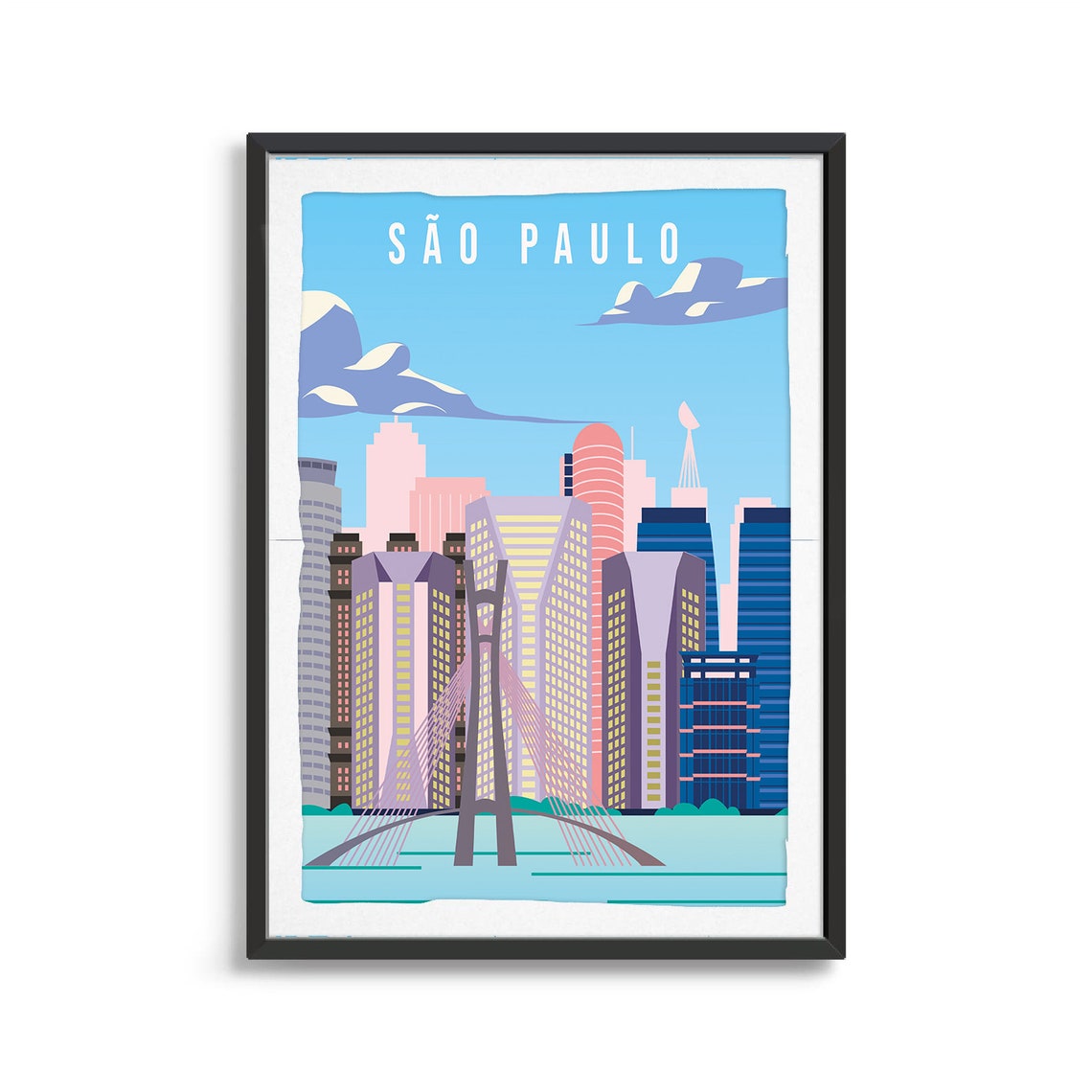 Sao Paulo City Poster City Art City Wall Art City Print City Poster City Print Travel Gift Travel Illustration
